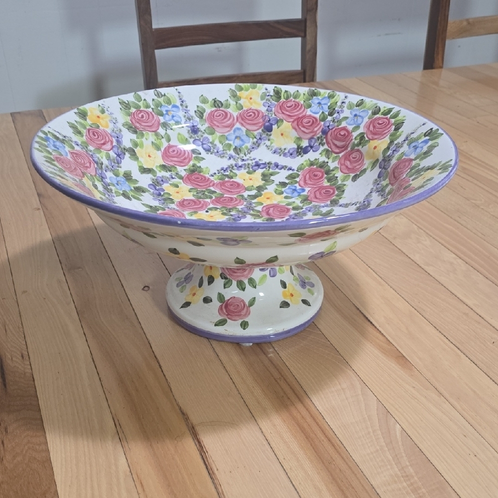 Floral Pedestal Bowl